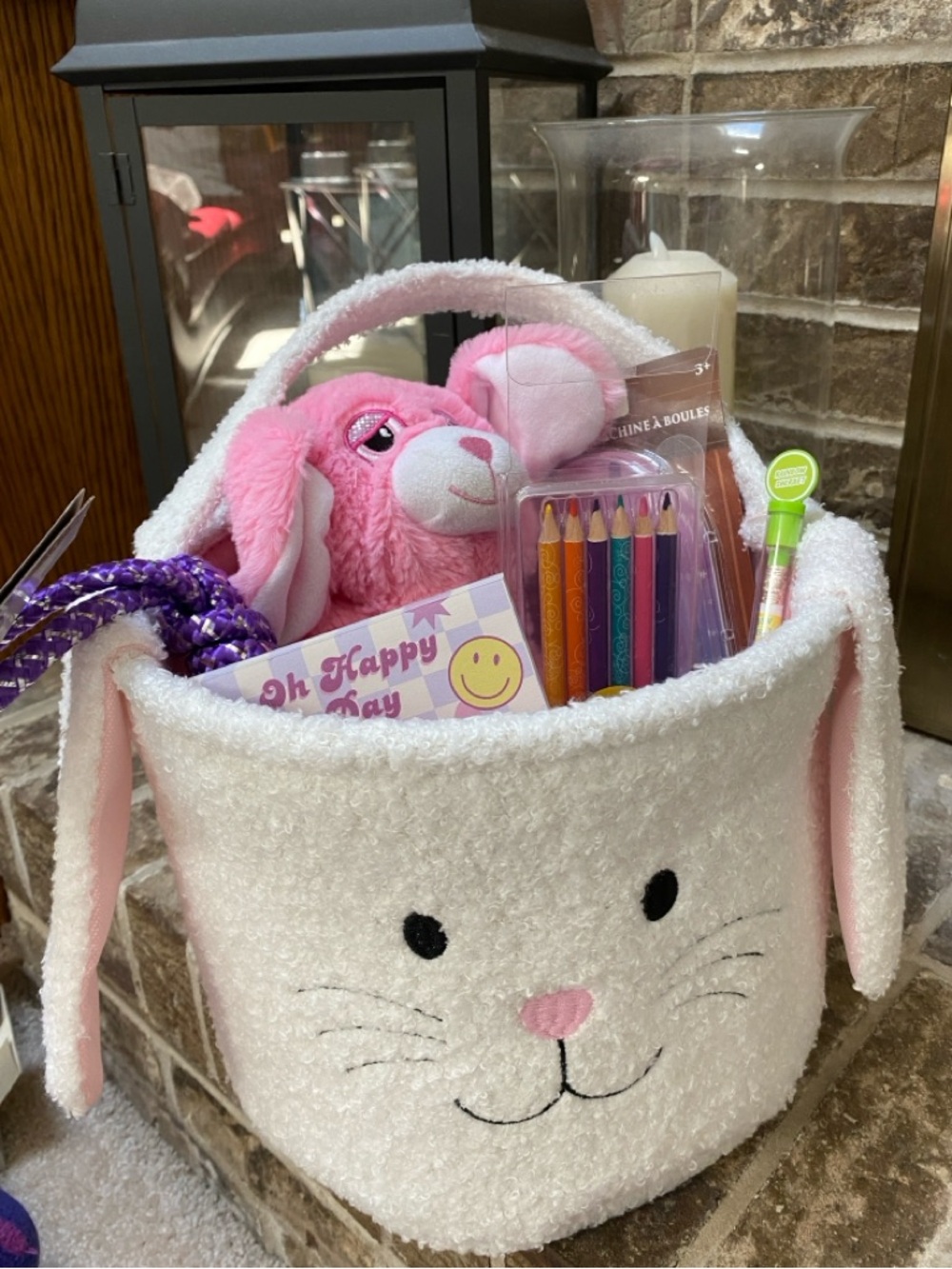 Filled Easter Basket Boucle Bunny with Pink Sanrio Hello Kitty Eggs and NEW Toys - Picture 10 of 10